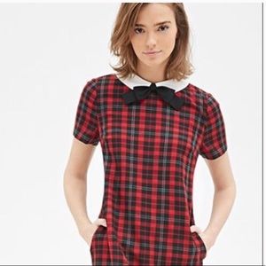 NWOT Plaid Shift Peter Pan Collar Dress